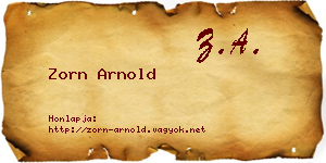 Zorn Arnold névjegykártya